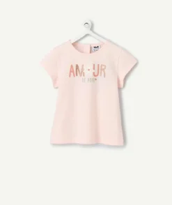 T-shirt rose bébé fille message amour