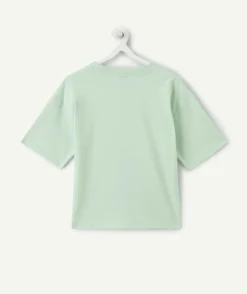 T-shirt vert imprimé skateur garçon