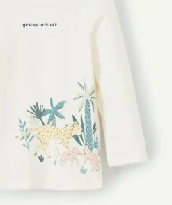 T-shirt évolutif à manches longues bébé fille en fibres recyclées