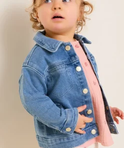 Veste bébé fille en denim bleu clair