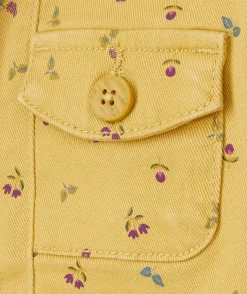 Veste bébé fille en fibres recyclées jaune imprimé fleuri