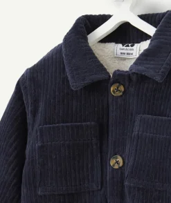 Veste bébé garçon en velours bleu marine