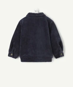 Veste bébé garçon en velours bleu marine