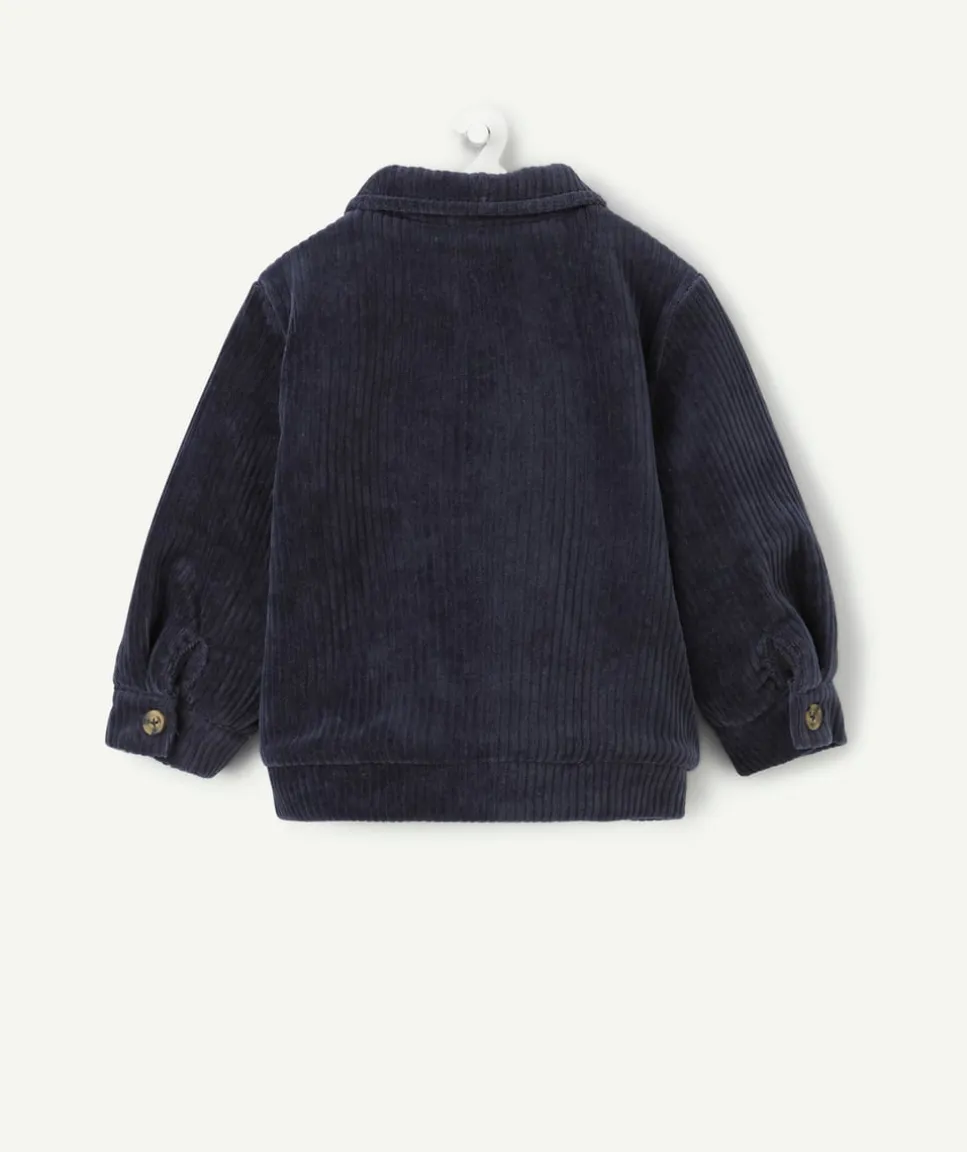 Veste bébé garçon en velours bleu marine
