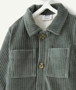 Veste bébé garçon en velours côtelé vert