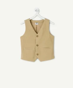 Veste de cérémonie garçon sans manches beige