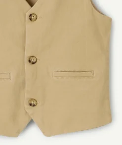 Veste de cérémonie garçon sans manches beige