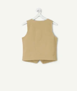 Veste de cérémonie garçon sans manches beige