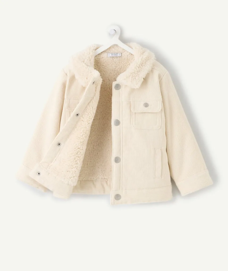 Veste en jean bébé garçon écru doublée sherpa
