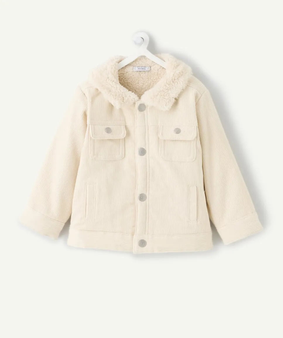 Veste en jean bébé garçon écru doublée sherpa