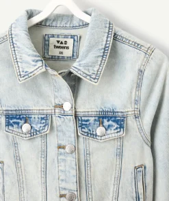 Veste en jean délavée fille