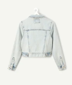 Veste en jean délavée fille
