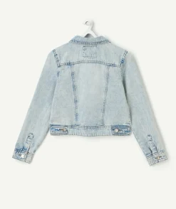 Veste en jean délavée fille