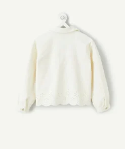 Veste fille écru broderie