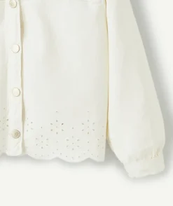 Veste fille écru broderie