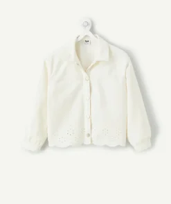 Veste fille écru broderie