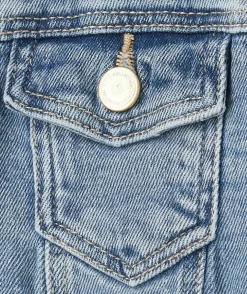 Veste fille en denim bleu lower impact