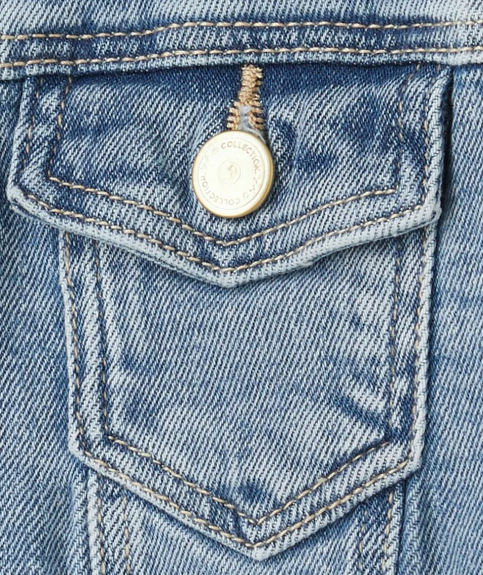 Veste fille en denim bleu lower impact