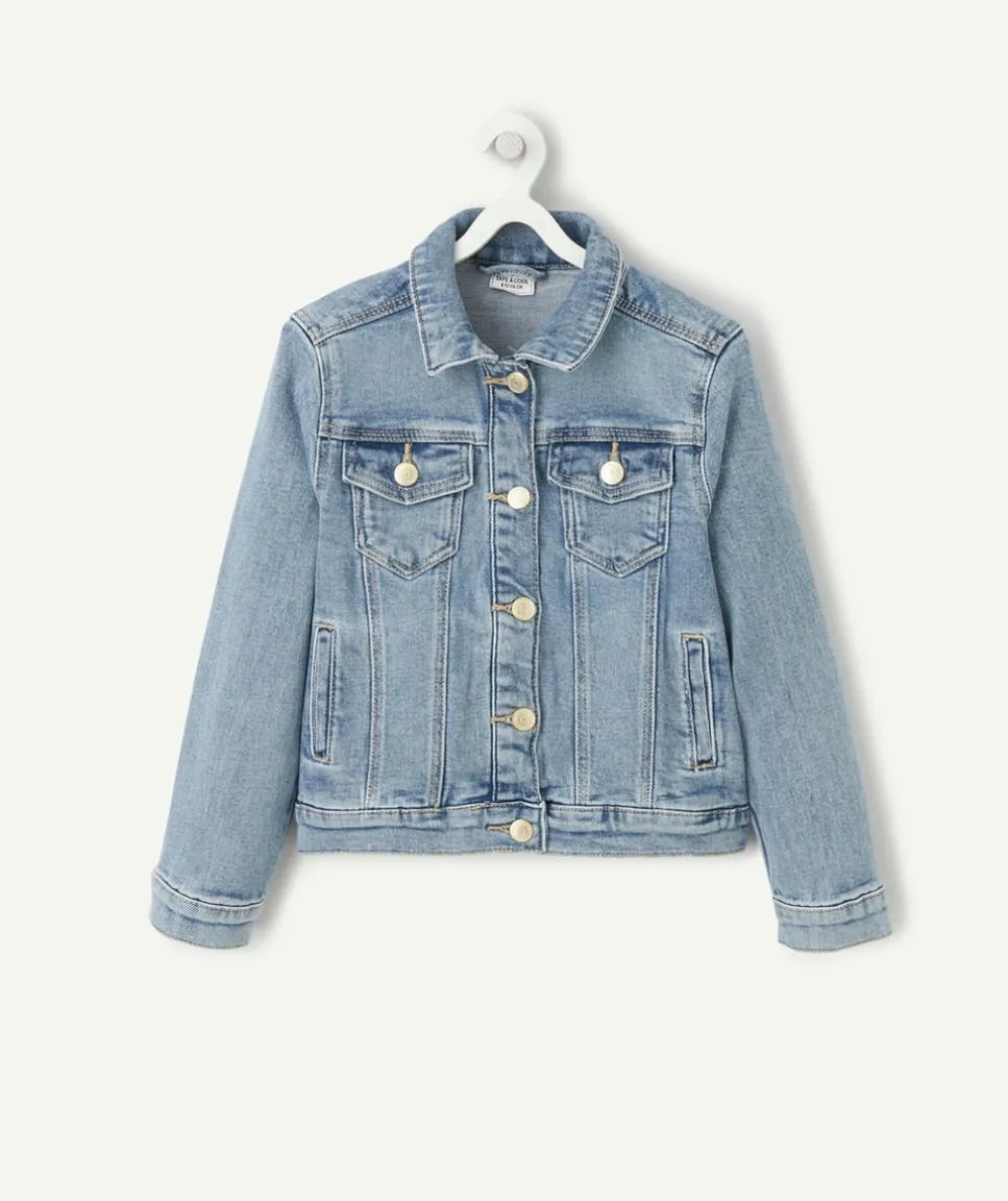 Veste fille en denim bleu lower impact