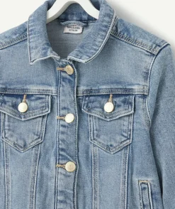 Veste fille en denim bleu lower impact