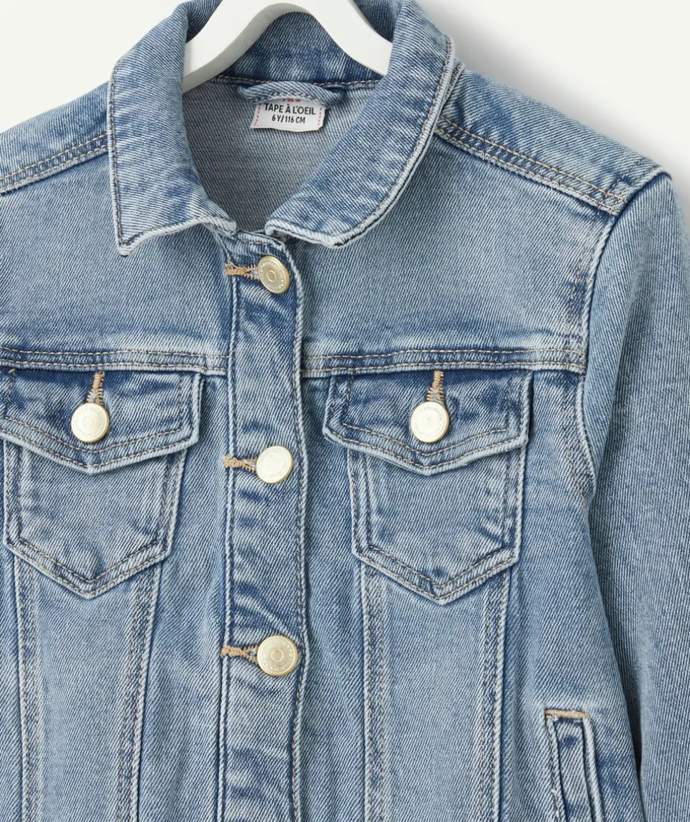 Veste fille en denim bleu lower impact