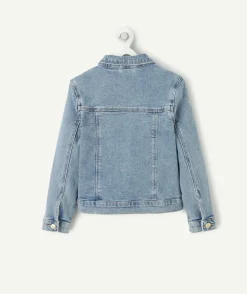 Veste fille en denim bleu lower impact