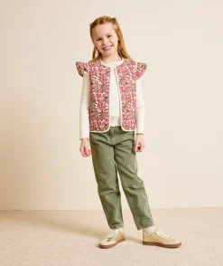 Veste fille imprimé floral sans manches