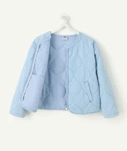 Veste fille matelassée bleu zip
