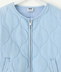 Veste fille matelassée bleu zip