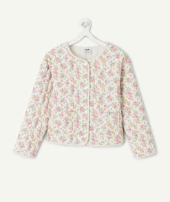Veste fille matelassée imprimé fleuri
