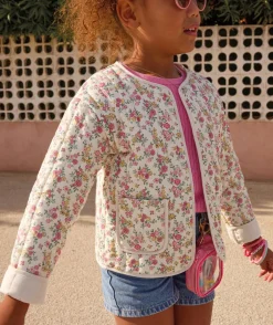 Veste fille matelassée imprimé fleuri