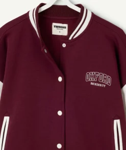 Veste fille teddy bordeaux