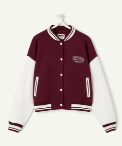 Veste fille teddy bordeaux