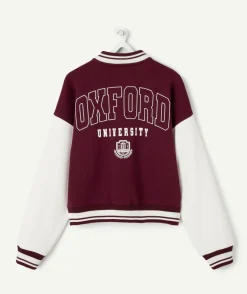 Veste fille teddy bordeaux