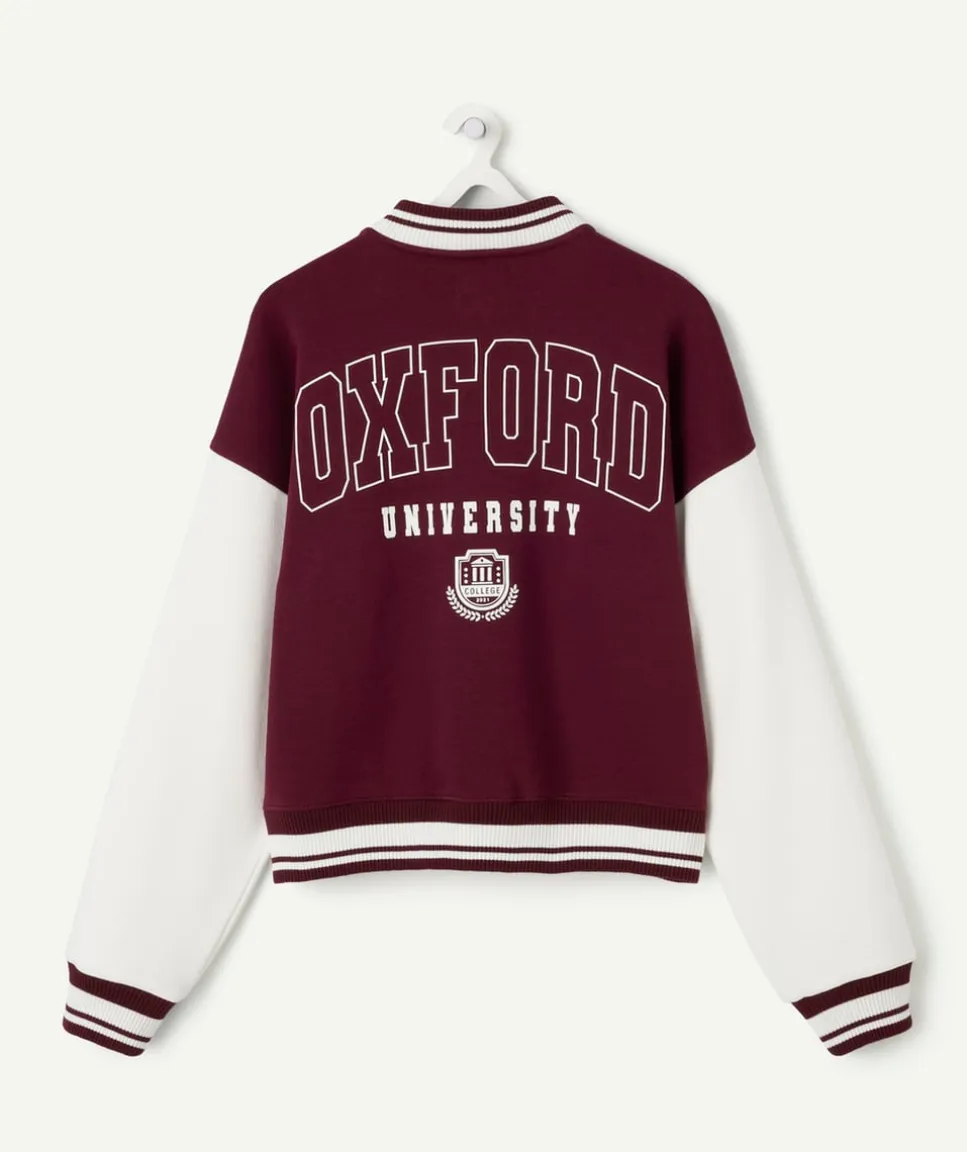 Veste fille teddy bordeaux