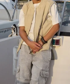 Veste garçon beige zippé