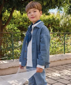 Veste garçon bleu à bouton