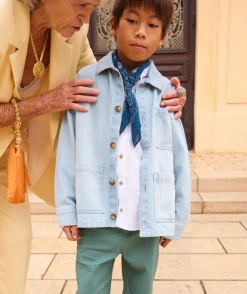 Veste garçon bleu à boutons