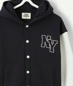 Veste garçon noir imprimé varsity
