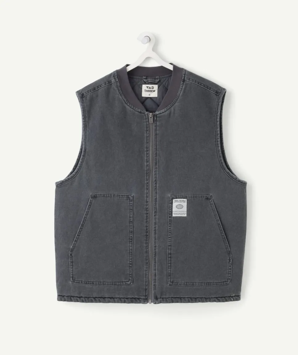 Veste garçon sans manches grise