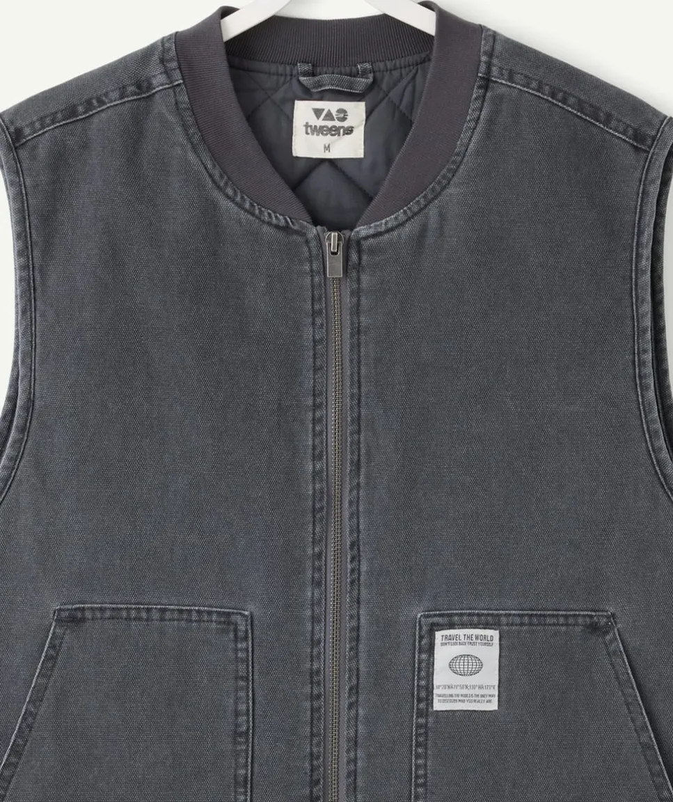 Veste garçon sans manches grise