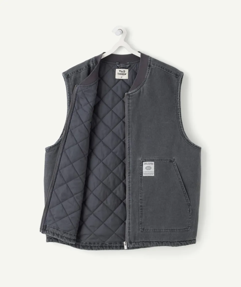 Veste garçon sans manches grise