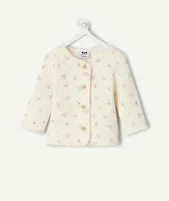 Veste naissance fille imprimé fleuri