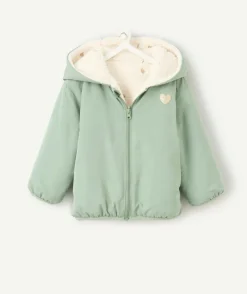 Veste réversible bébé fille vert d'eau