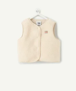 Veste sans manches bébé garçon beige réversible