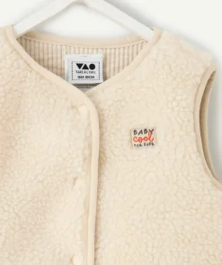 Veste sans manches bébé garçon beige réversible
