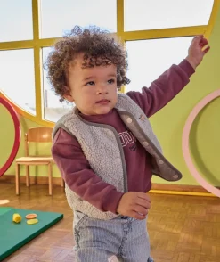 Veste sans manches bébé garçon sherpa réversible