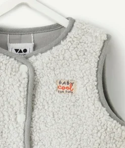 Veste sans manches bébé garçon sherpa réversible