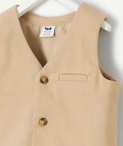 Veste sans manches beige bébé garçon