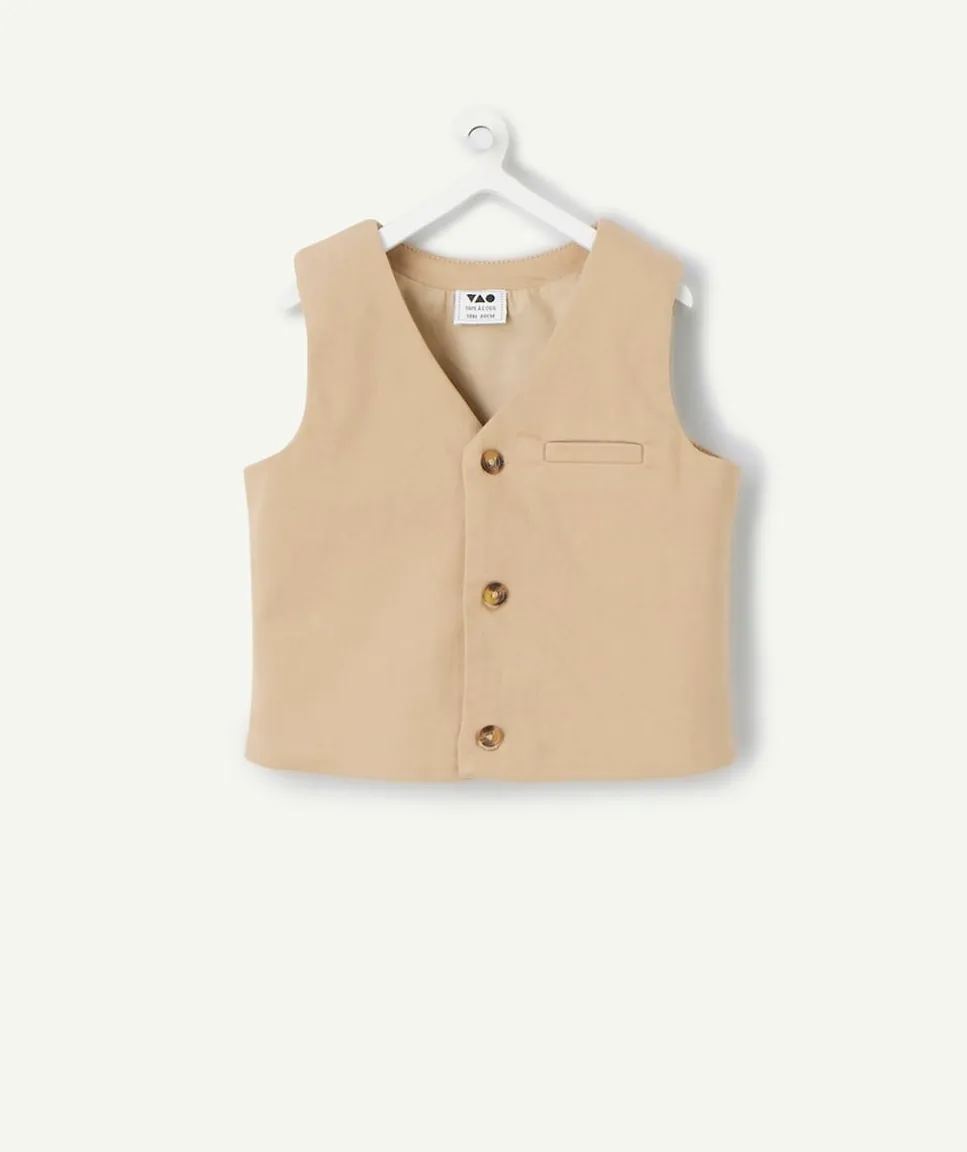 Veste sans manches beige bébé garçon